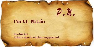 Pertl Milán névjegykártya